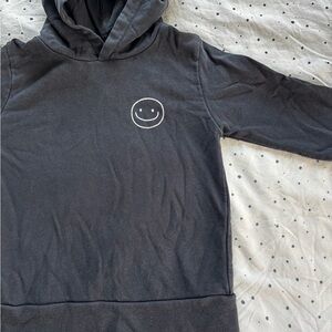 Kids Gray Hoodie with Smiley Design